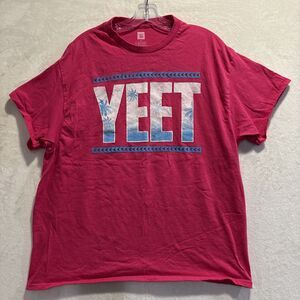 WWE Jey Uso YEET Pink T-Shirt XL Authentic Main Event Palm Tree Tropical Tee
